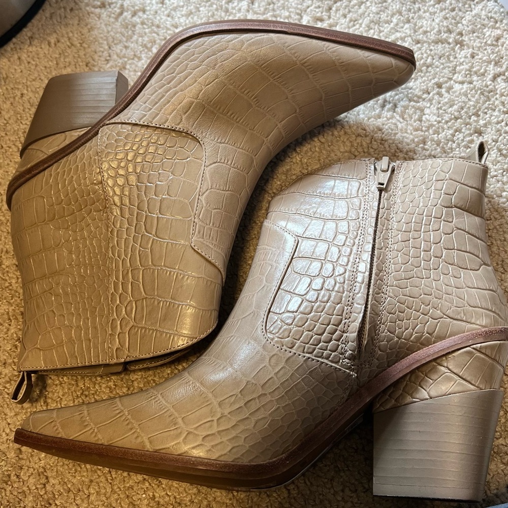 Maelyie Croc Embossed Western Booties